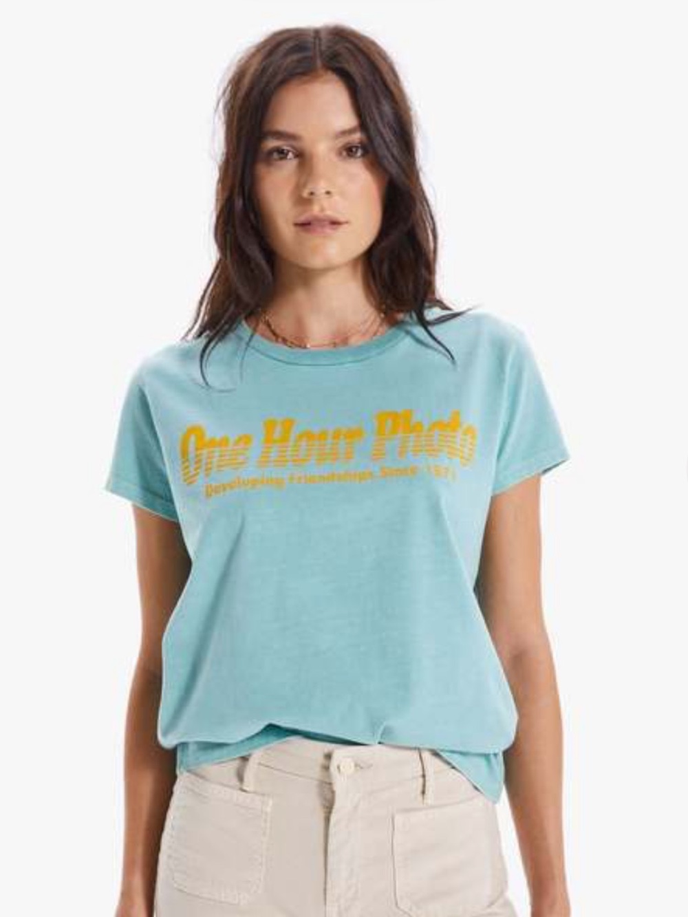 Mother denim boxy goodie tee one hour photo